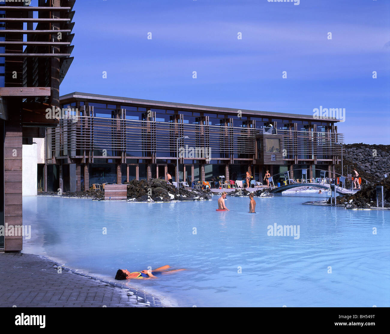 Blaue Lagune natürliche geothermale Spa (Bláa Lónið), Grindavik, Region der südlichen Halbinsel, Republik Island Stockfoto