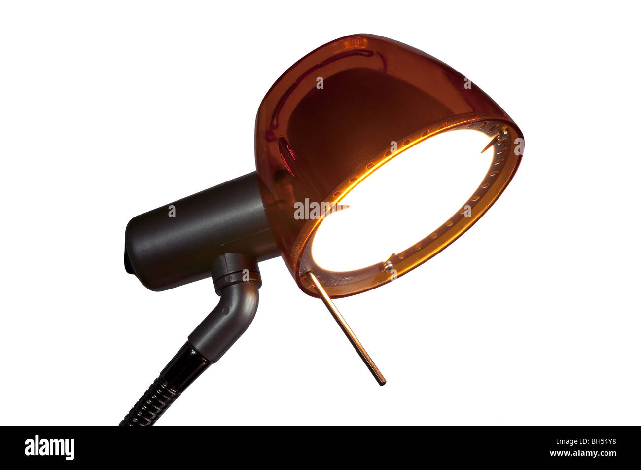 Schreibtischlampe isoliert auf weiss Stockfoto