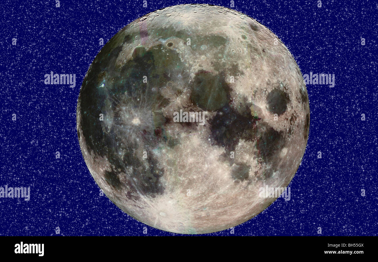 Mond North Polar Mosaik von NASA/JPL Stockfoto