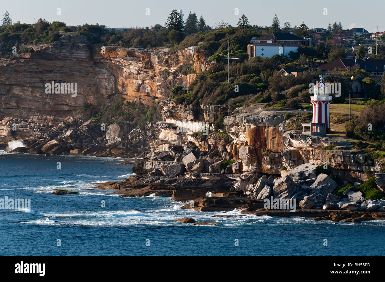 Sydney Heads bekannt als "The Heads" Eingang zum Sydney Harbour oder Port Jackson, NSW, Australien Stockfoto