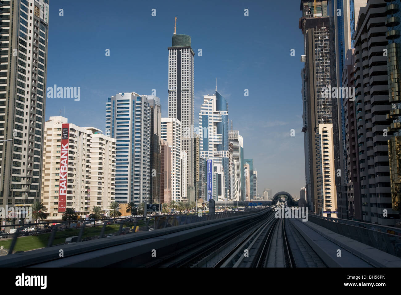 Dubai Metro automatisiert Zug Pendler System Vereinigte Arabische Emirate Stockfoto