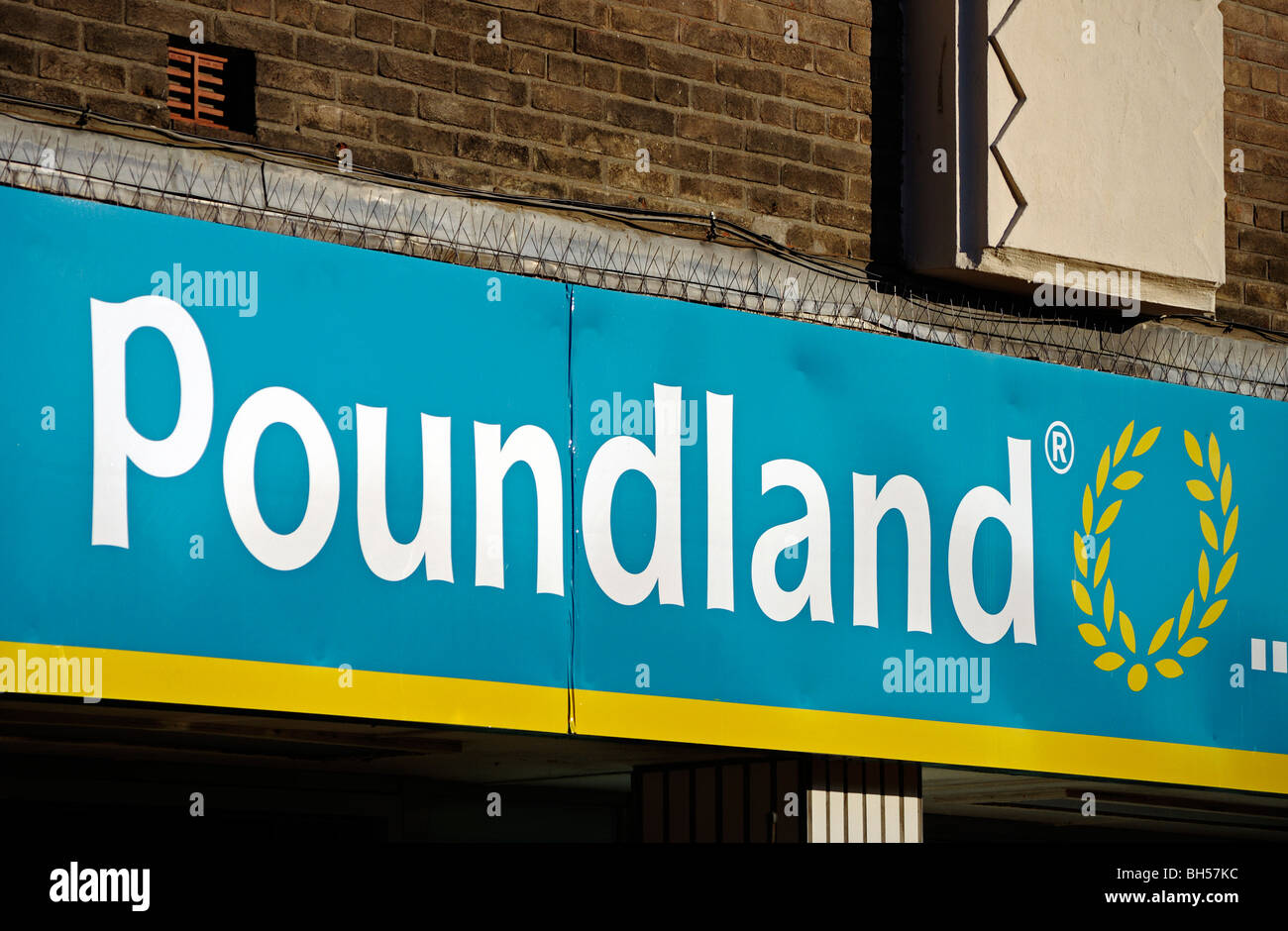 Poundland Discounter Zeichen, uk Stockfoto