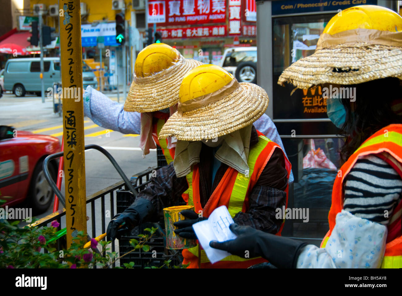 Honk Kong Straßenarbeiter Stockfoto