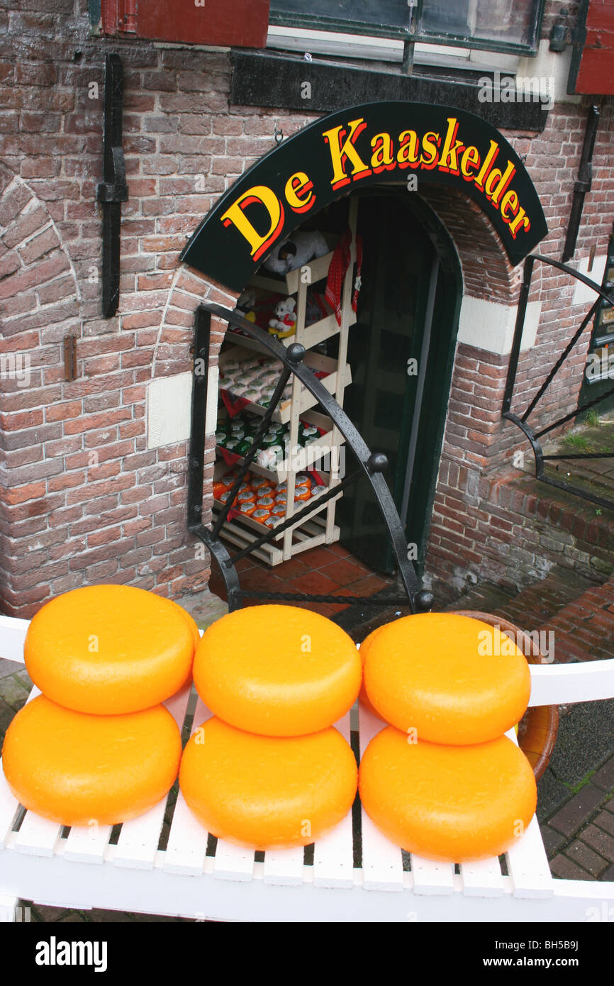 "De Kasskelder" Käse Keller Shop in Amsterdam, Niederlande Stockfoto