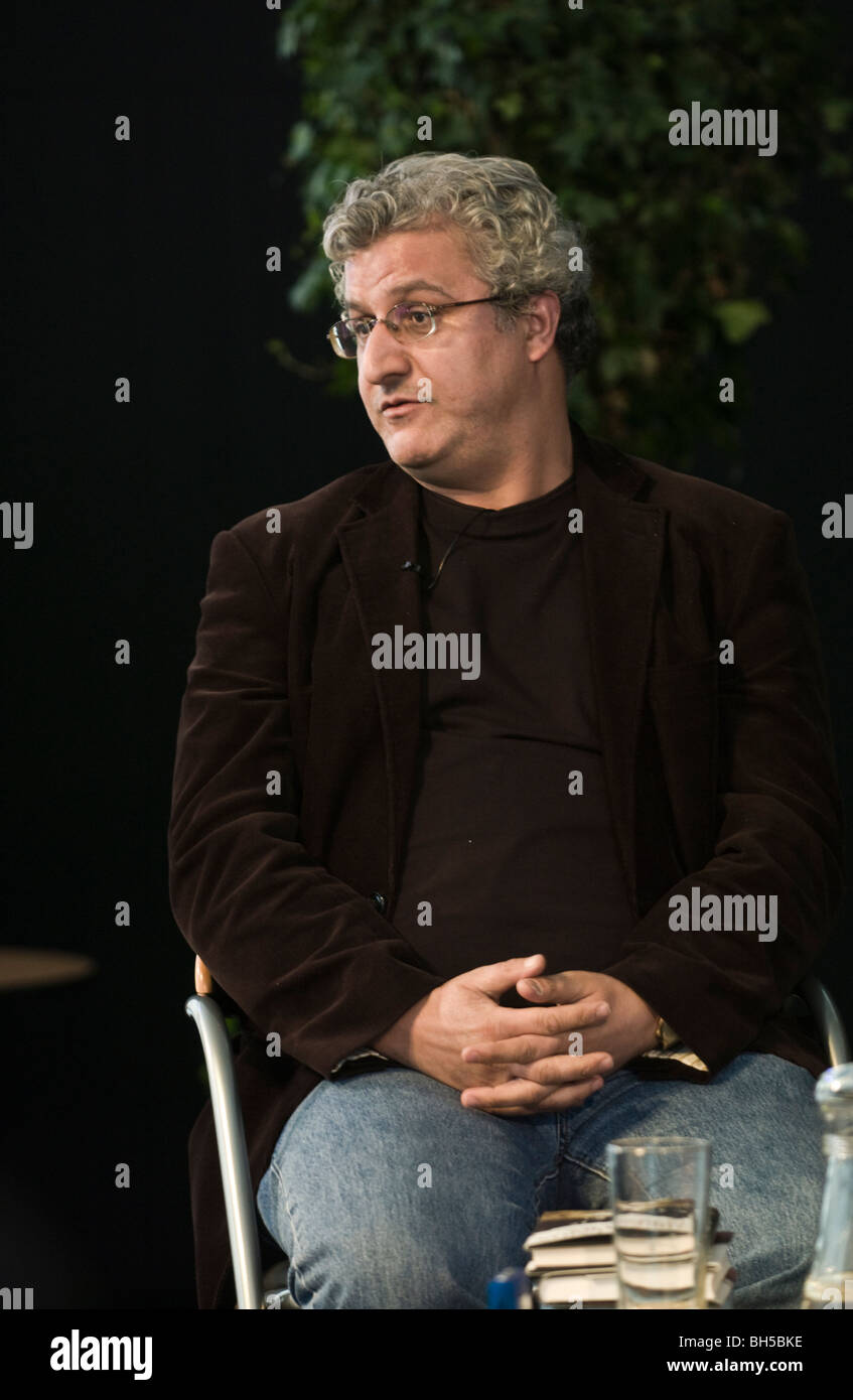 Samir El-Youssef palästinensische Schriftsteller und Kritiker Hay Festival 2009 abgebildet. Stockfoto