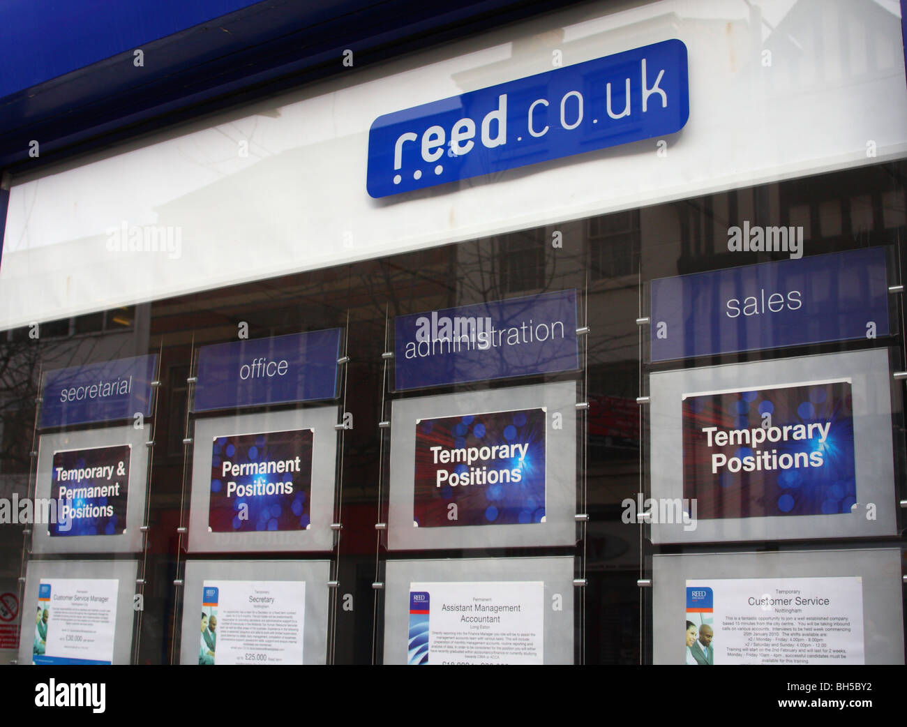 Ein Reed-Arbeitsagentur in einer Stadt, U.K. Stockfoto