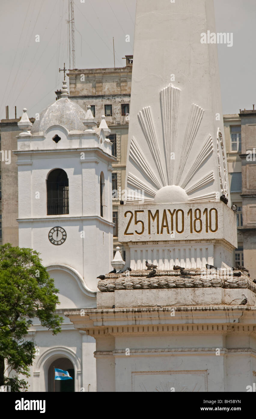 25 kann 1810 Buenos Aires Stadt Pyramide Plaza de Mayo Cabildo Stockfoto