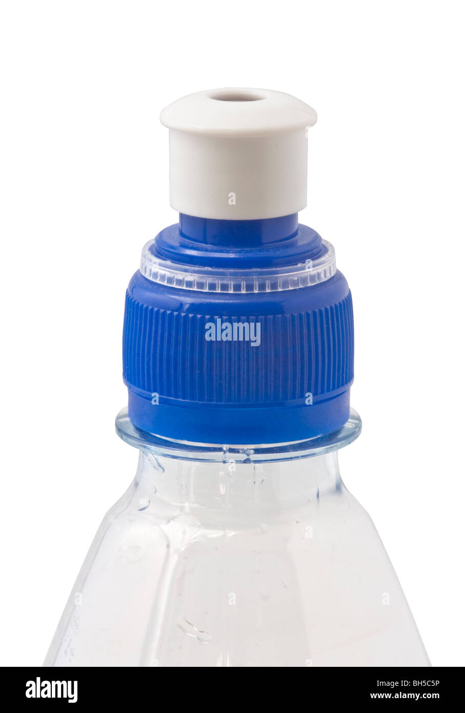 Kappe auf Trinkflasche Stockfoto