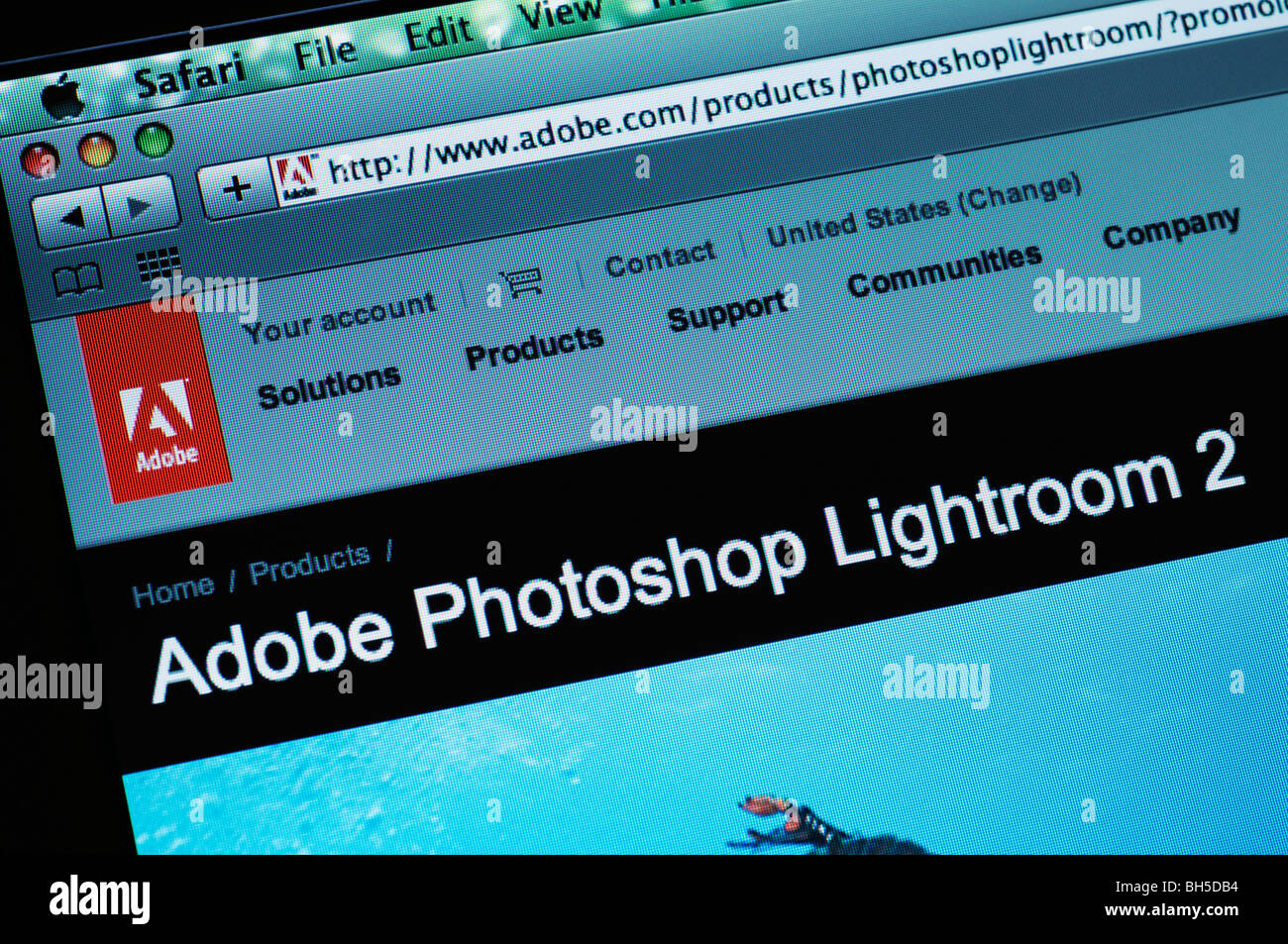 Adobe Photoshop Lightroom-website Stockfoto