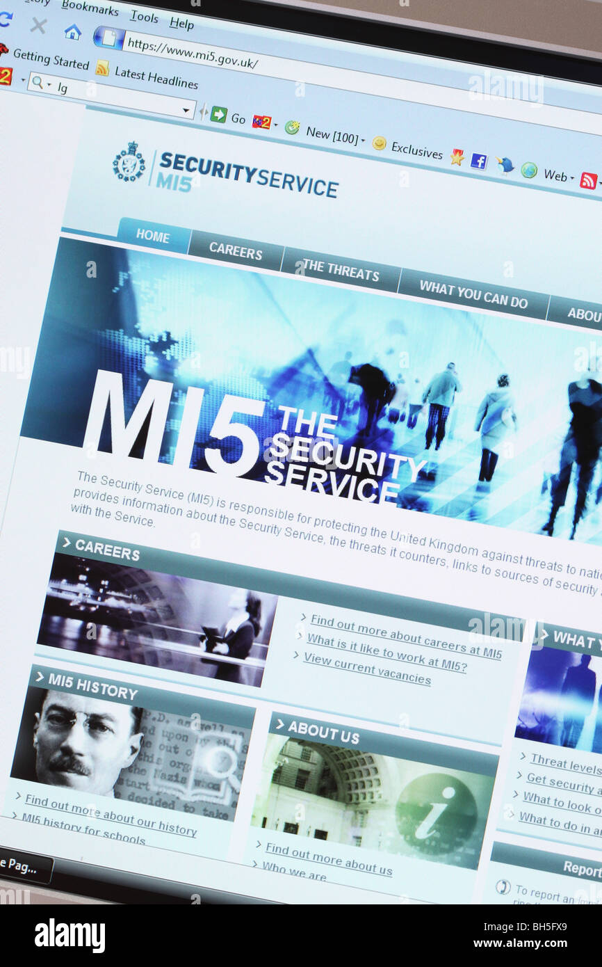 MI5 M15 SIS Secret Intelligence Service Online-Website Www-Homepage Stockfoto