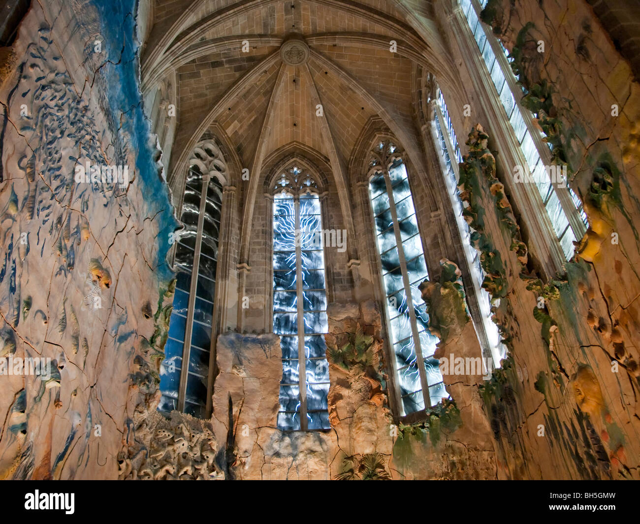 Kathedrale von Mallorca. Teil von Miquel Barceló entworfen Stockfoto