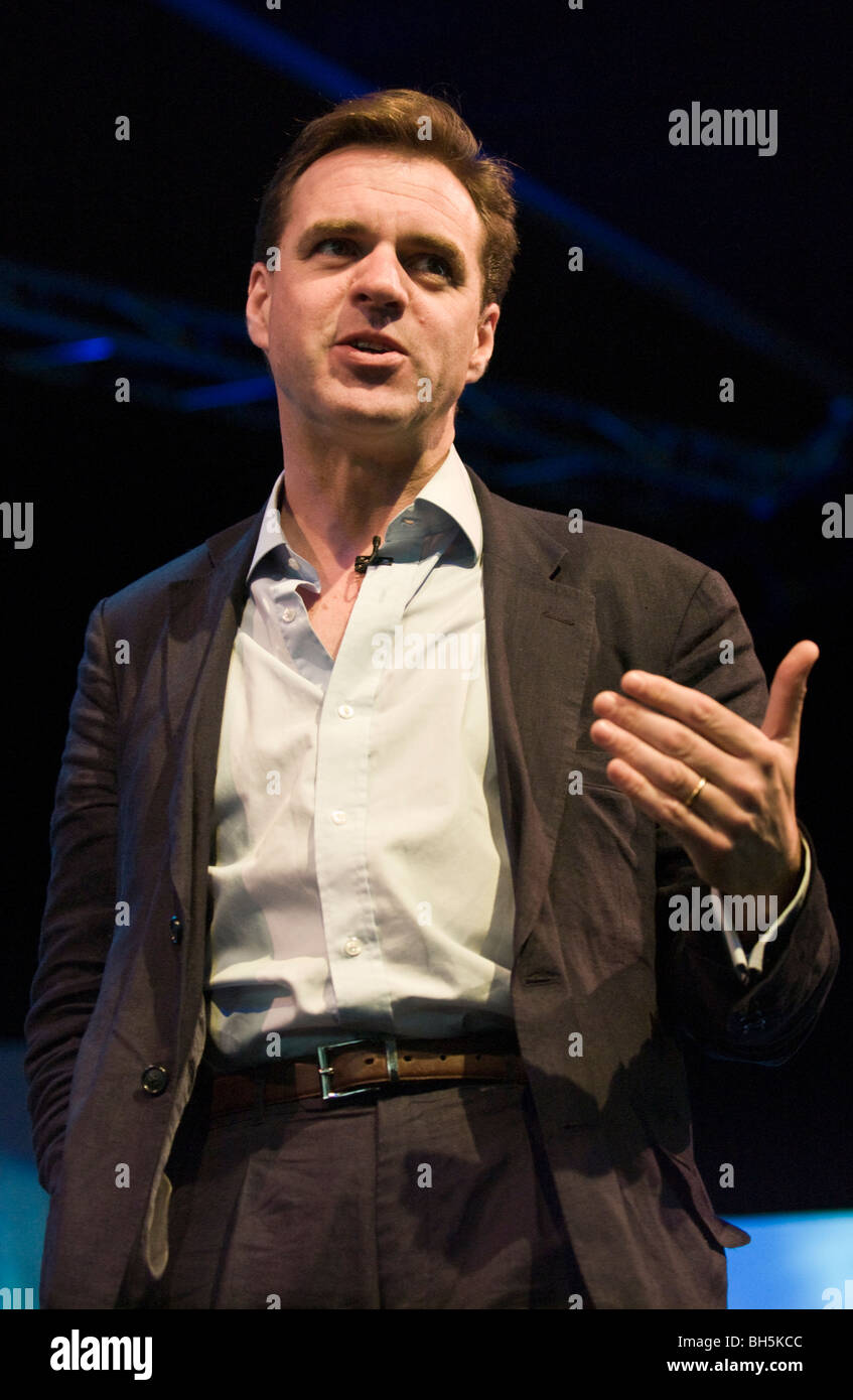 Britische Historiker Niall Ferguson The Barclays Wealth Vortrag - The Ascent of Money Hay Festival 2009. Stockfoto
