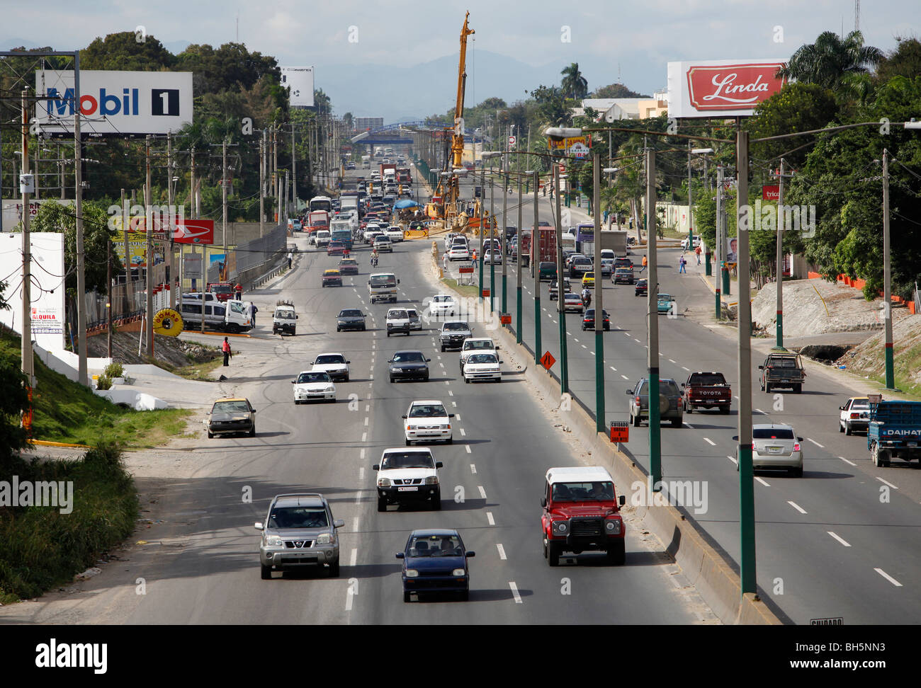 Autobahn Verkehr Santo Domingo Dominikanische Republik Stockfotografie Alamy