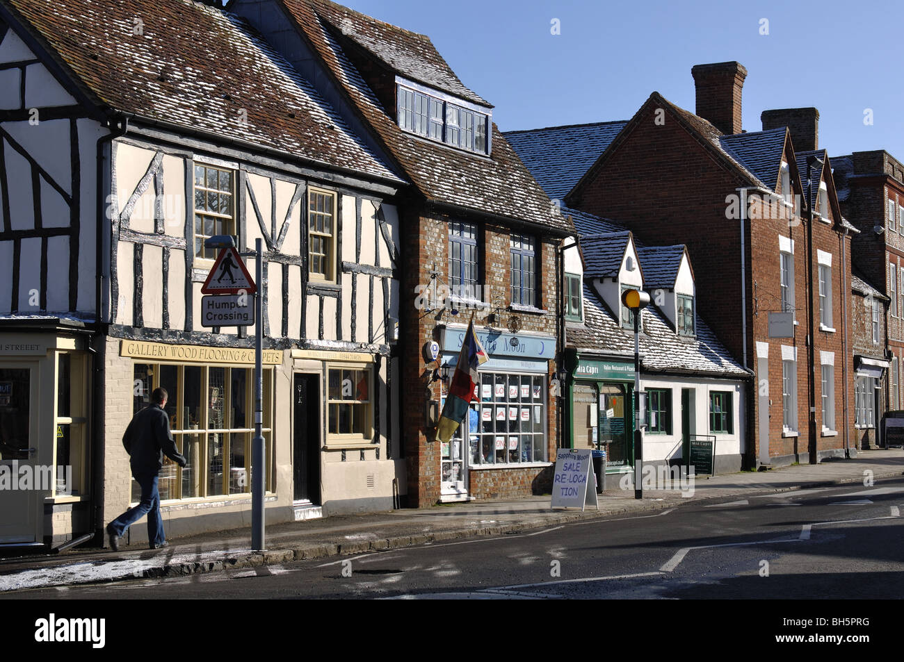 High Street in Winter, Thame, Oxfordshire, England, UK Stockfoto