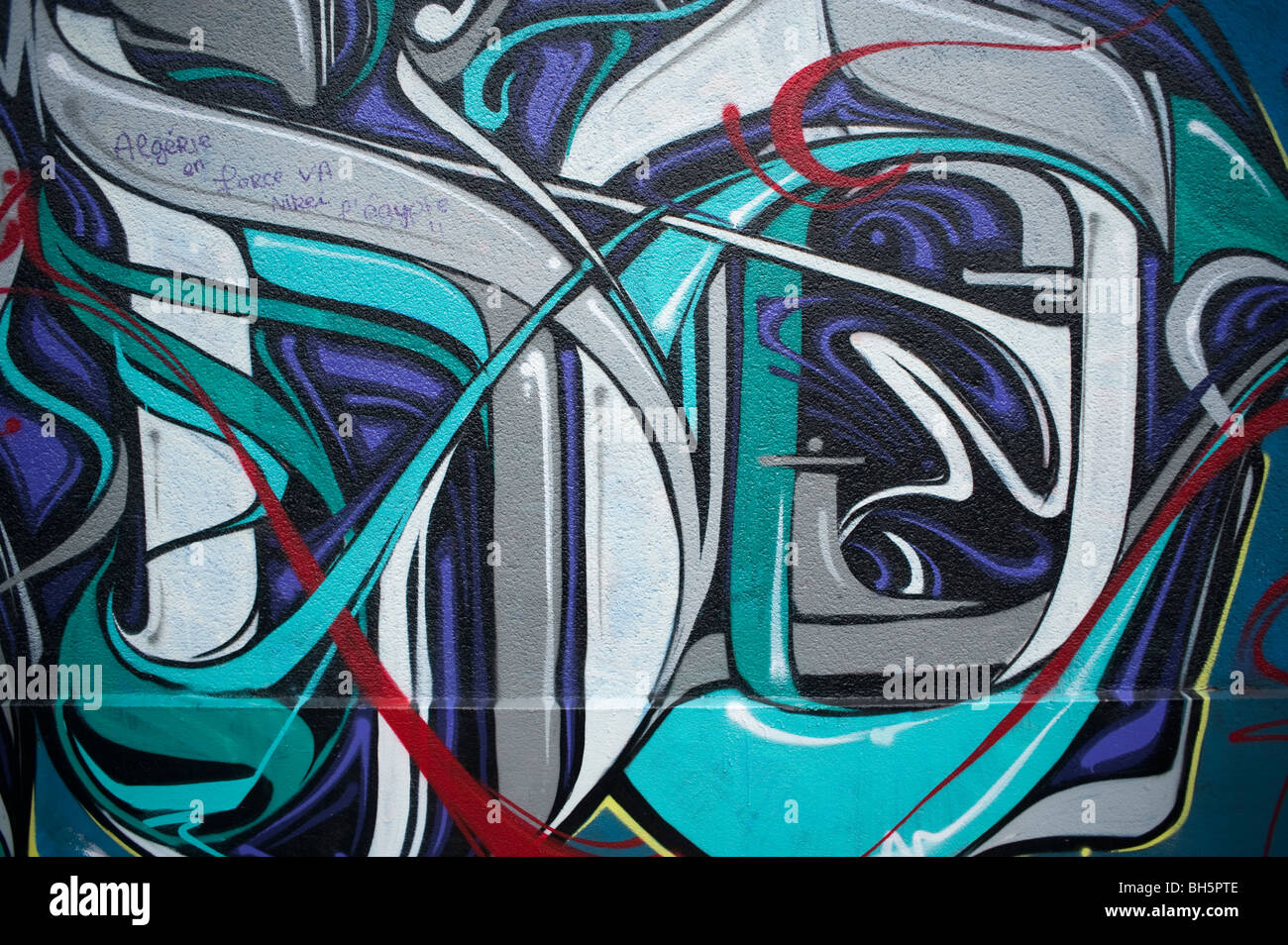 Paris, Frankreich, Graffiti Street Art, abstrakte Wandmalereien, Stadtkunst paris Stockfoto