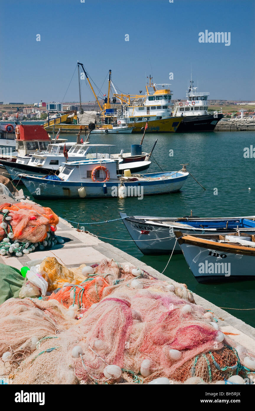 Silivri Fischereihafen Istanbul Türkei Stockfoto