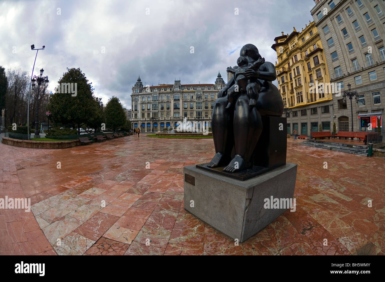 Platz in der Stadt Oviedo, Asturien, Spanien. Stockfoto