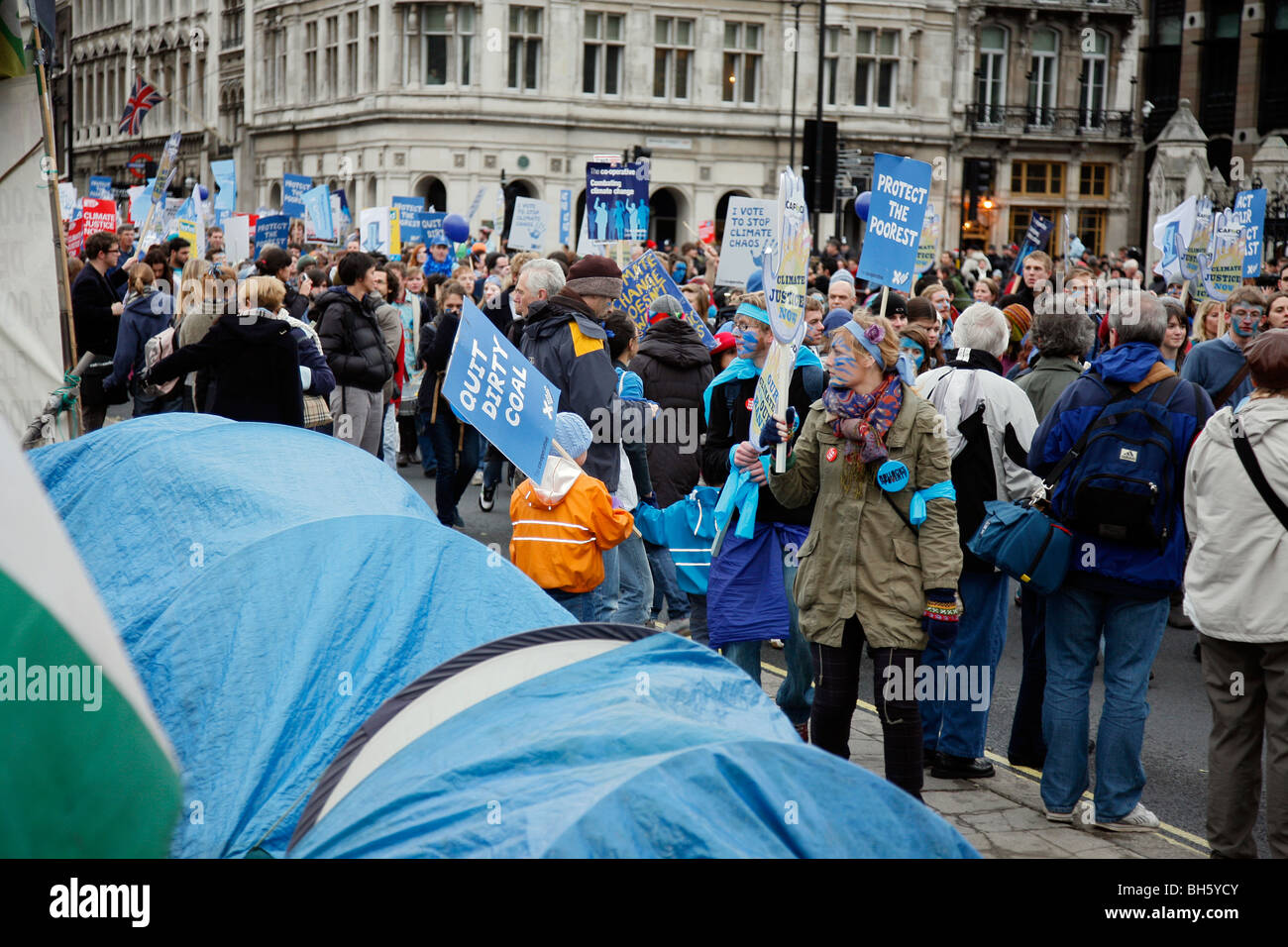 Klima Wandel-Demonstration in London, 5. Dezember 2009. Stockfoto