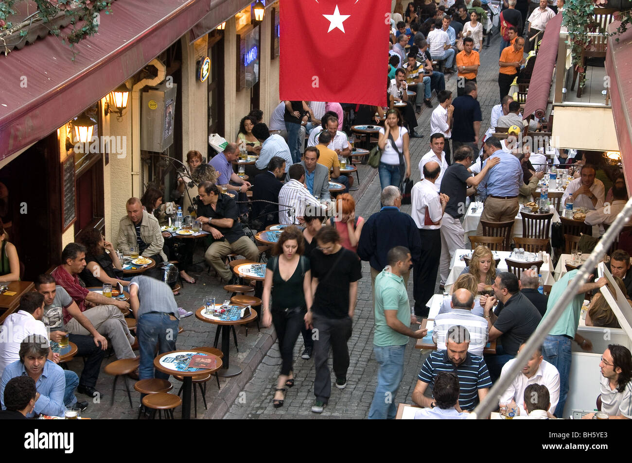 Restaurants in Nevizade Beyoglu Istanbul Stockfoto