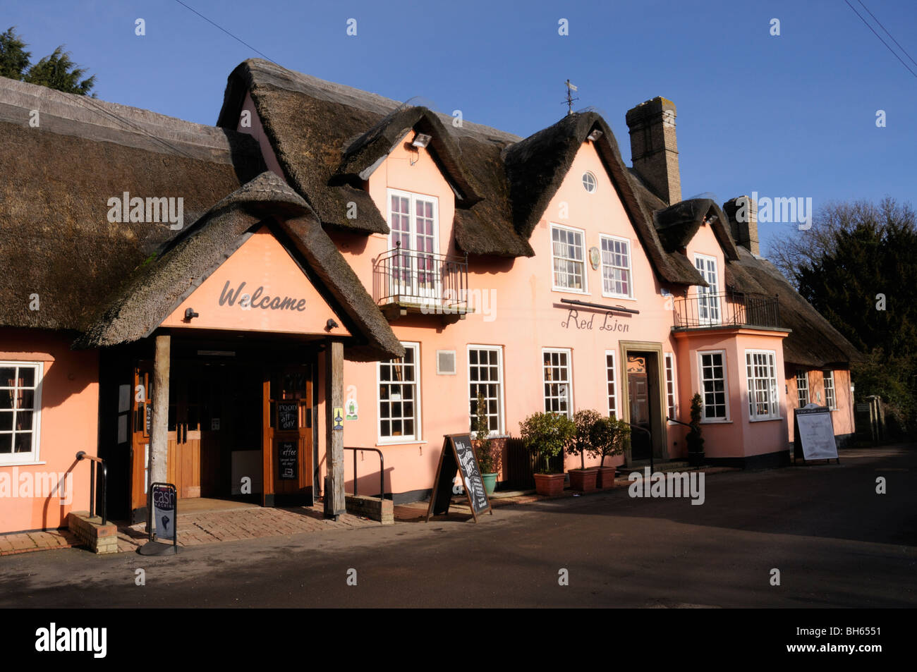 England; Cambridgeshire; Das Red Lion Pub am Grantchester Stockfoto