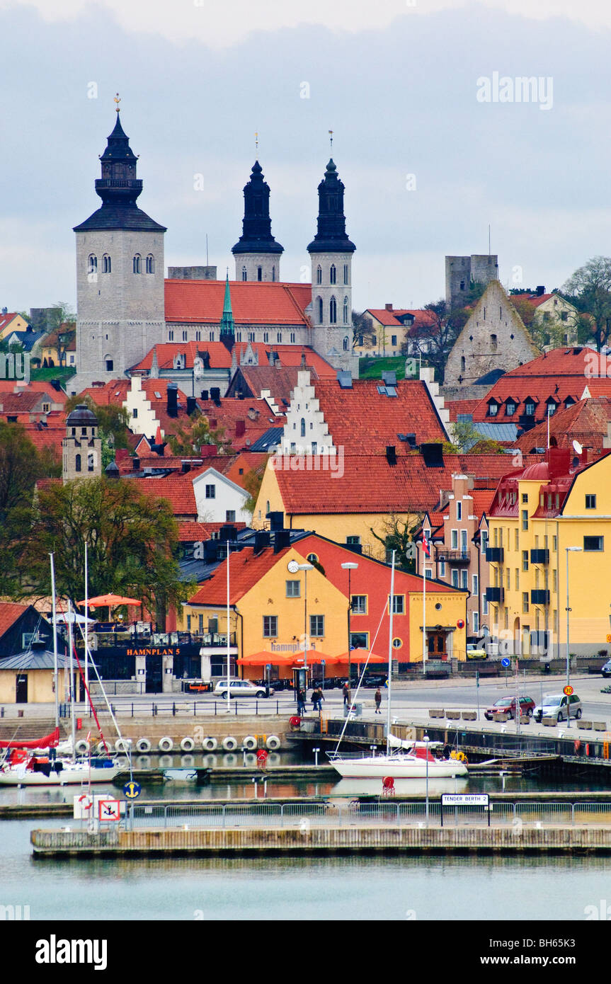 Die mittelalterliche Hansestadt Stadt Visby, Gotland, SwedenSweden Stockfoto