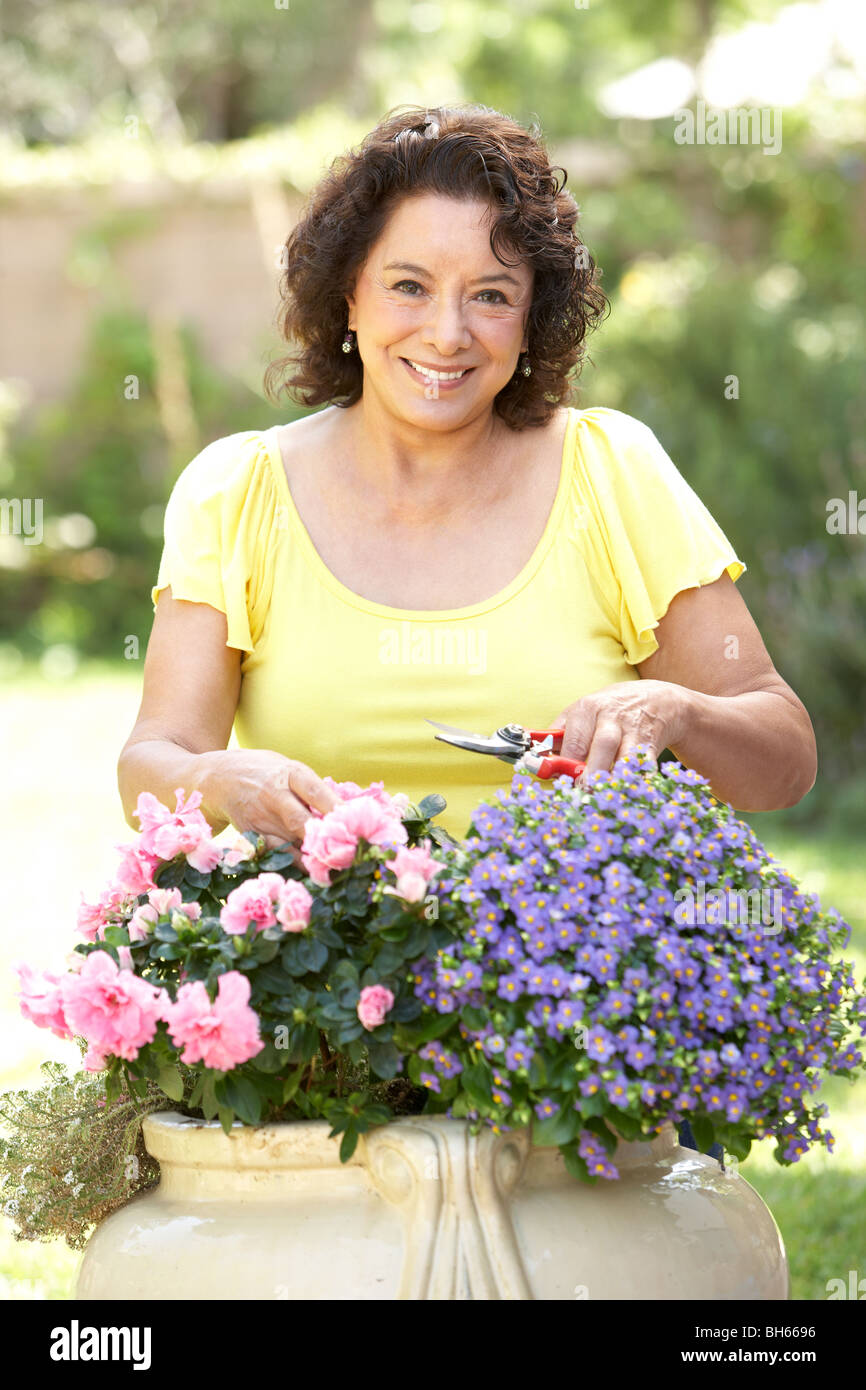 Senior Woman Gardening Stockfoto