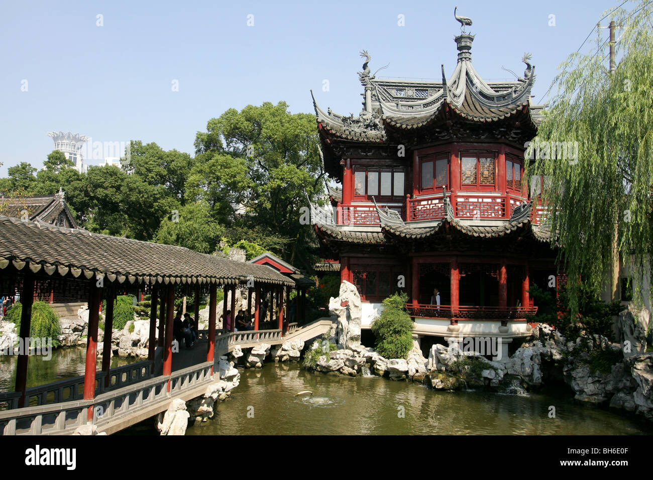 Yu-Garten ist ein berühmter klassischer Garten befindet sich in Anren Jie in der Stadt Shanghai. Stockfoto