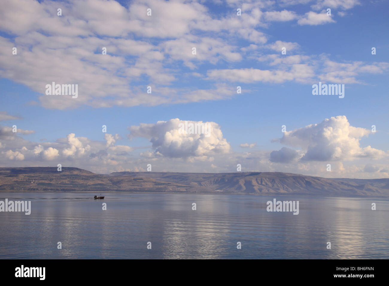 Israel, ein Boot auf dem See Genezareth Stockfoto