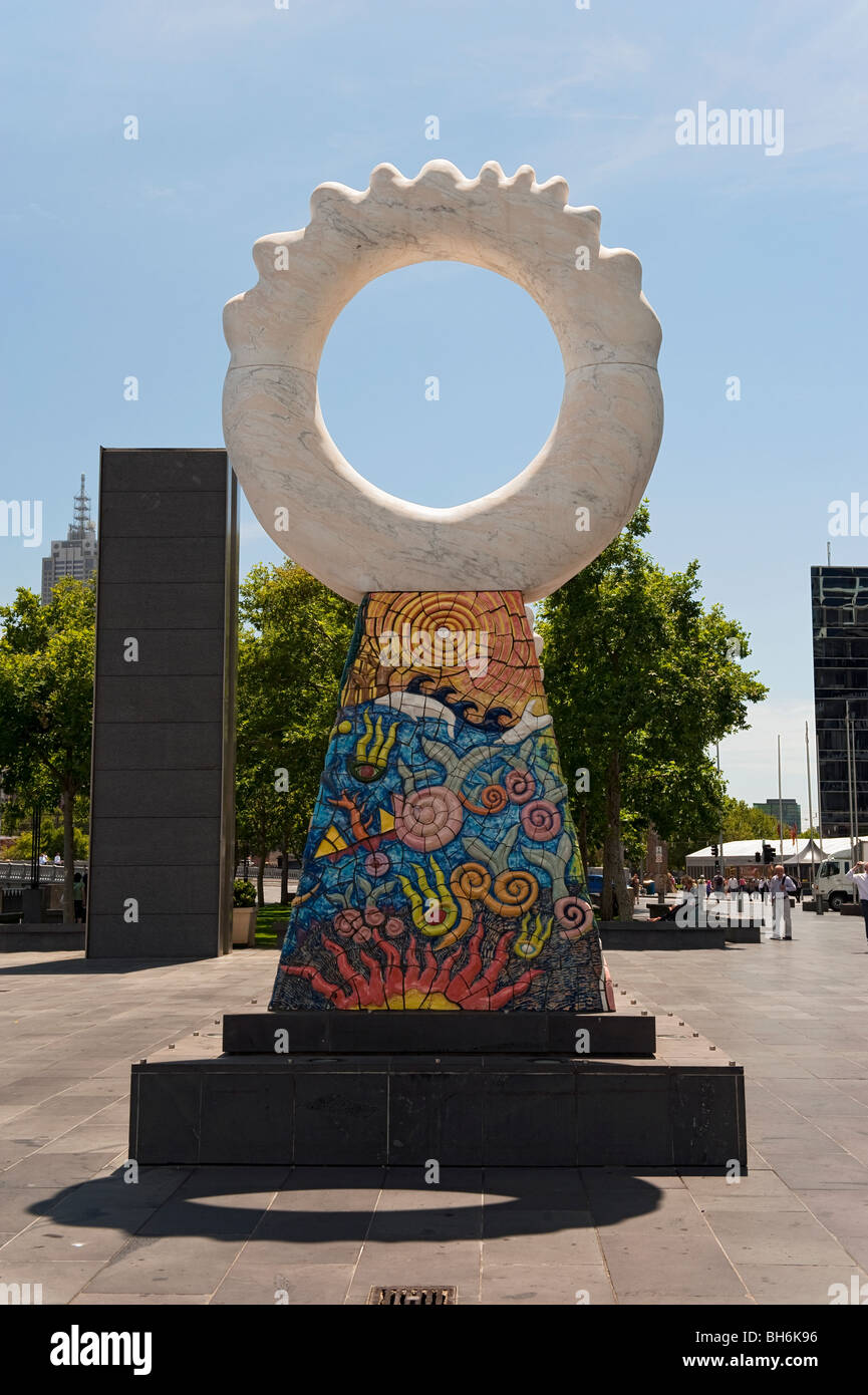 Skulptur auf der Southbank Prom, Melbourne, Australien Stockfoto
