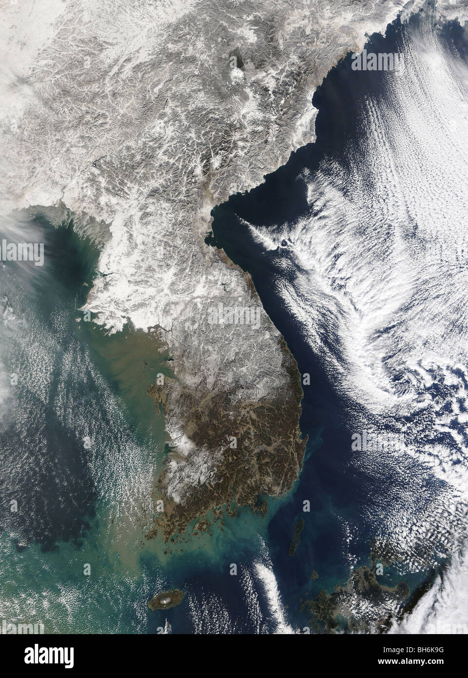 3. Januar 2010 - Schnee in Korea. Stockfoto