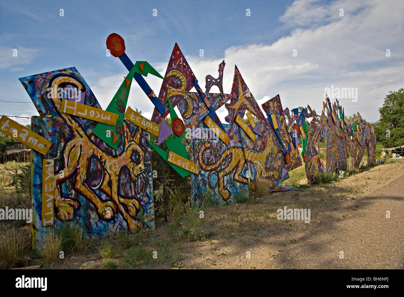Künstlerische Skulptur entlang der Türkis Trail Scenic Byway in New Mexiko Stockfoto