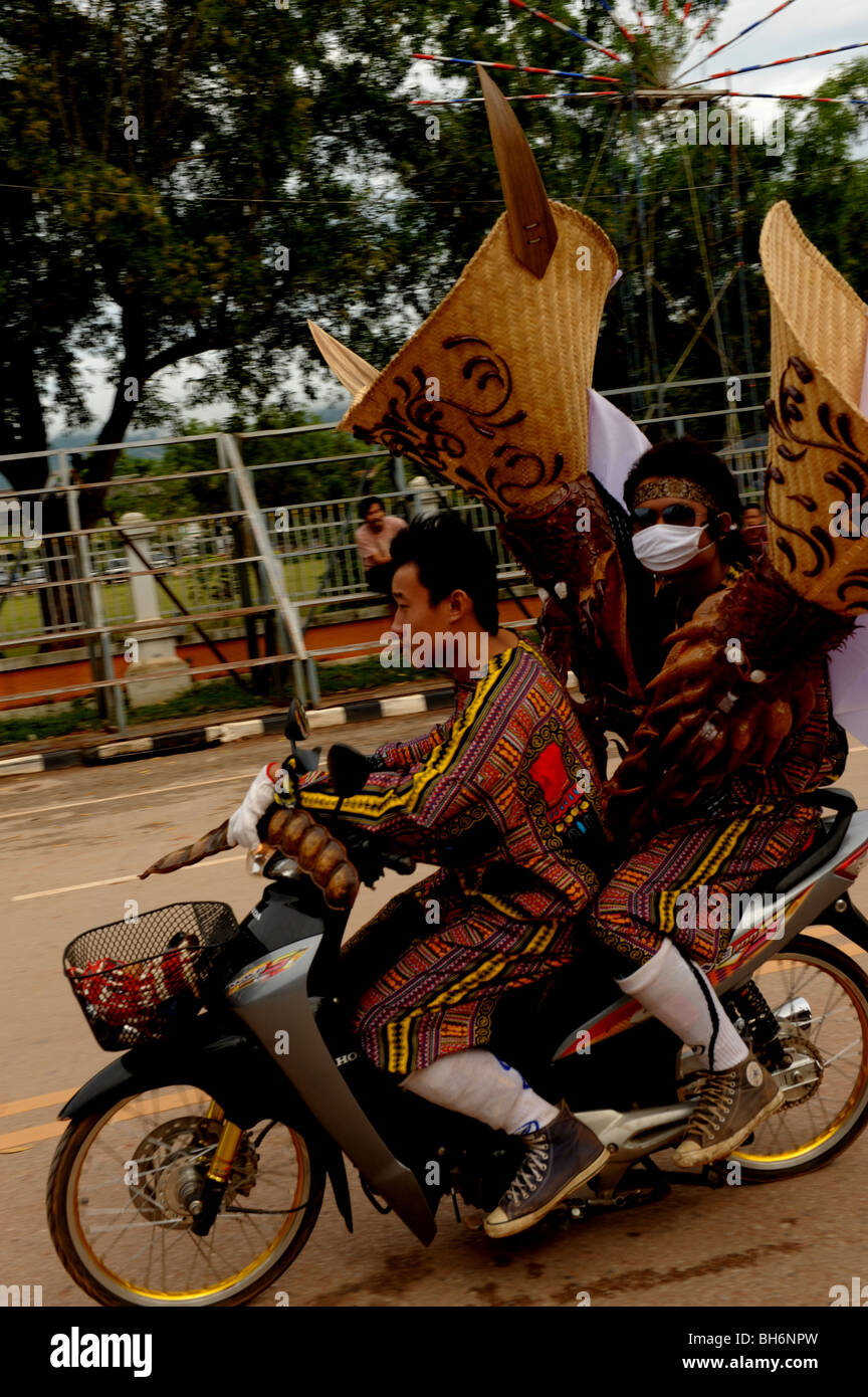 Phiyakhon Geister auf Motorrad, Phitakon Festival, Dansai, Loei, Nord-Ost-thailand Stockfoto