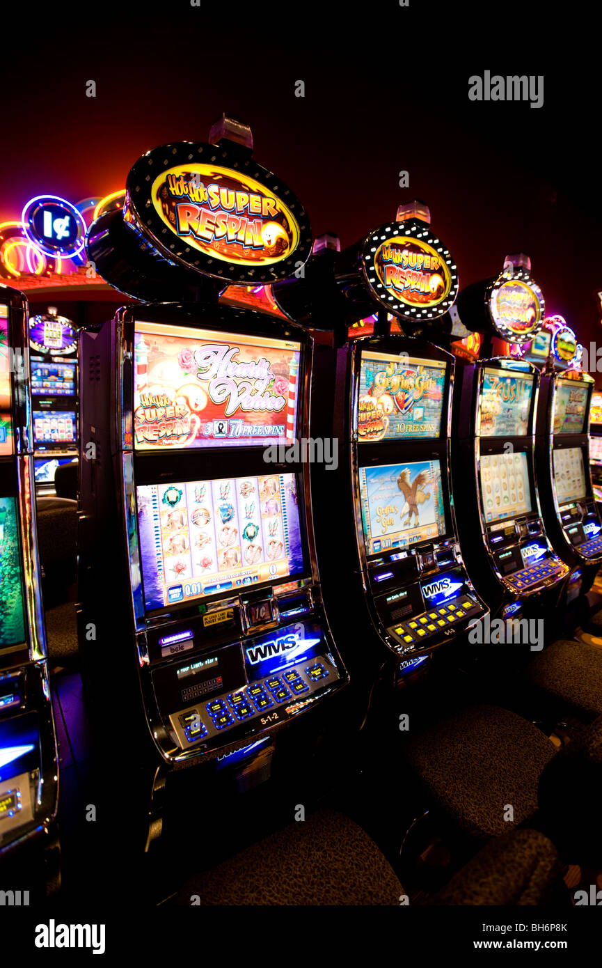 Spielautomaten im Casino Squamish Nation.  Chancen-Casino. Stockfoto