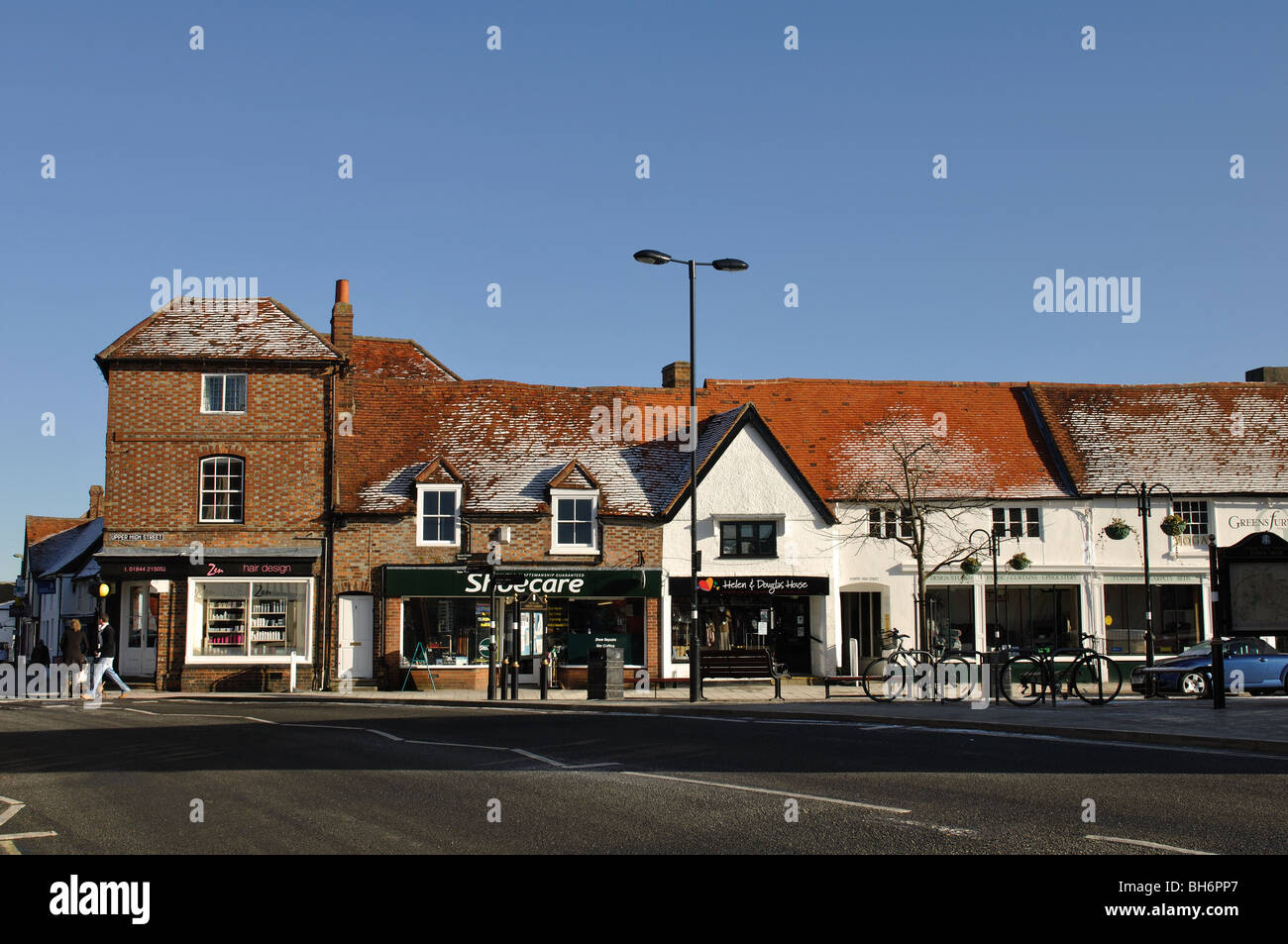 Obere Hauptstraße in Winter, Thame, Oxfordshire, England, UK Stockfoto