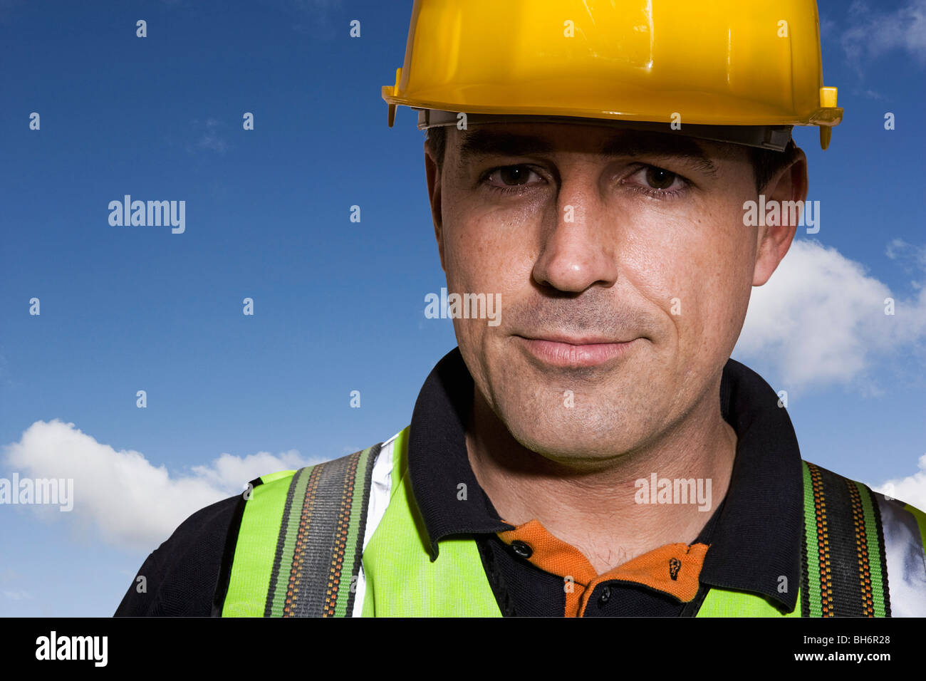 Bau-Arbeiter-Porträt Stockfoto