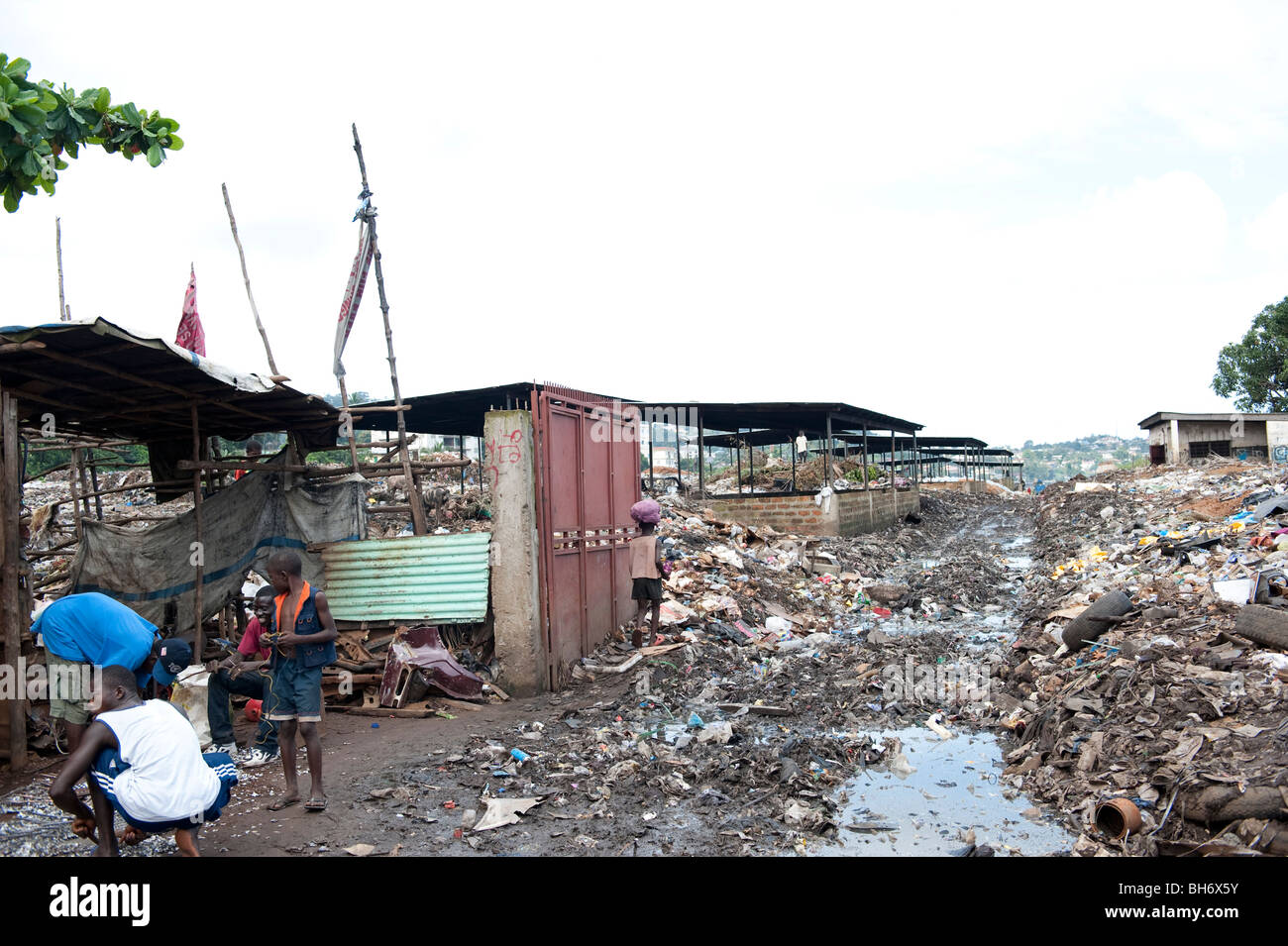 Kingtom Bomeh Müllkippe. Freetown in Sierra Leone Stockfoto