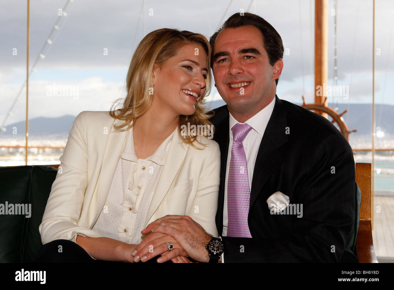 Prinz Nikolaos mit seiner Verlobten Tatiana Blatnik Stockfoto
