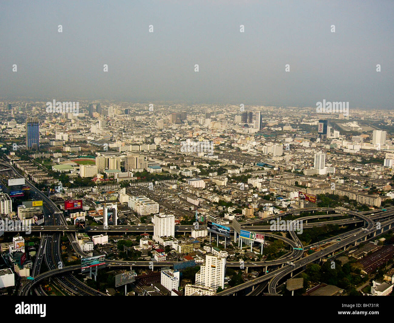 Bangkok, Thailand, Stadtansicht, Center City, Übersicht Skyline vom Wolkenkratzer Stockfoto