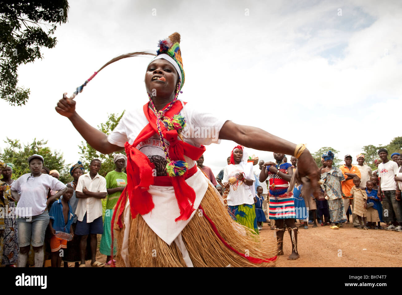 Traditionelle Tänzer Tinkoko Sierra Leone Afrika Stockfoto