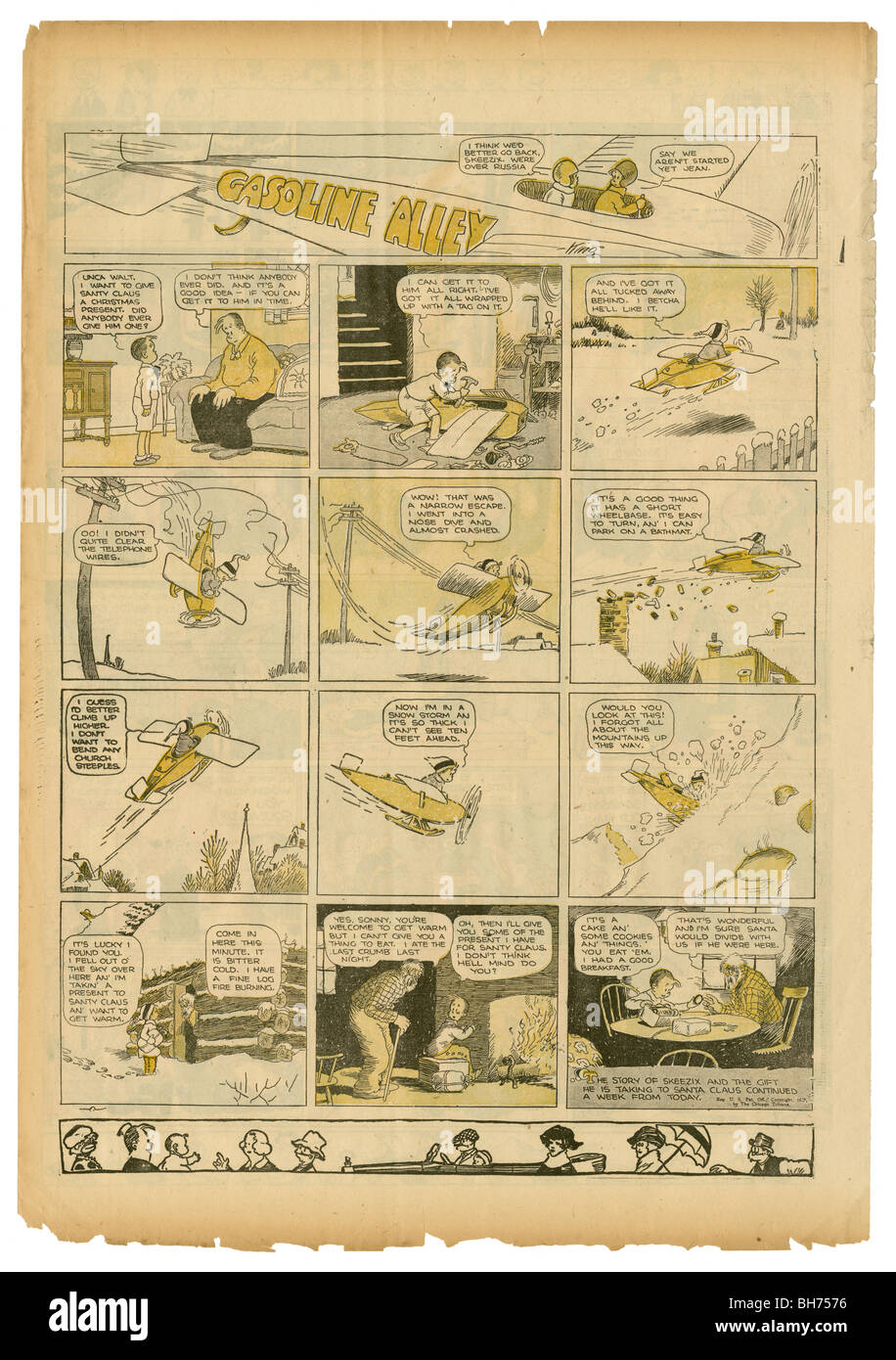 1927 Sonntag Comic-Strip, Gasoline Alley von Frank King. Stockfoto