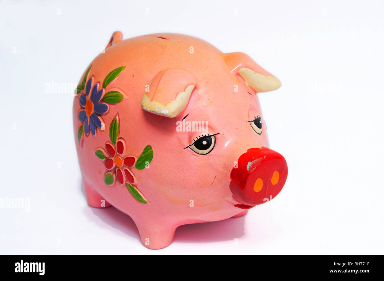 Finanzkonzept rosa Sparschwein ziemlich hell Stockfoto