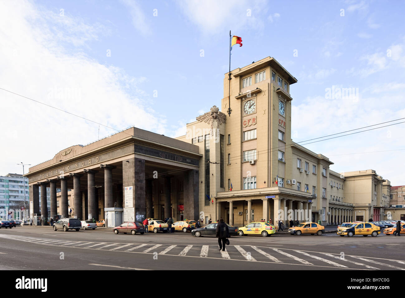 Haupteingang des Hauptbahnhofs Gara de Nord in Bukarest Rumänien Stockfoto