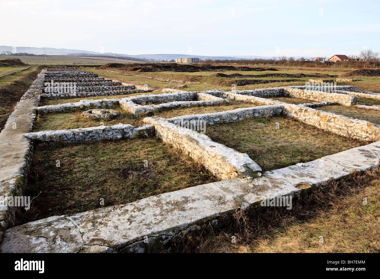 Römische Ruinen im Castrum Potaissa Basislager der römischen Legion 'Legio Quinta Macedonica' in Turda Rumänien Stockfoto