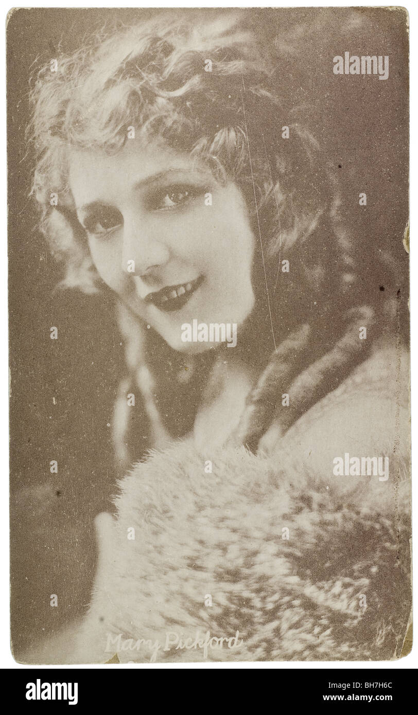 Vintage Photo Postkarte der Stummfilm-Schauspielerin Mary Pickford Stockfoto
