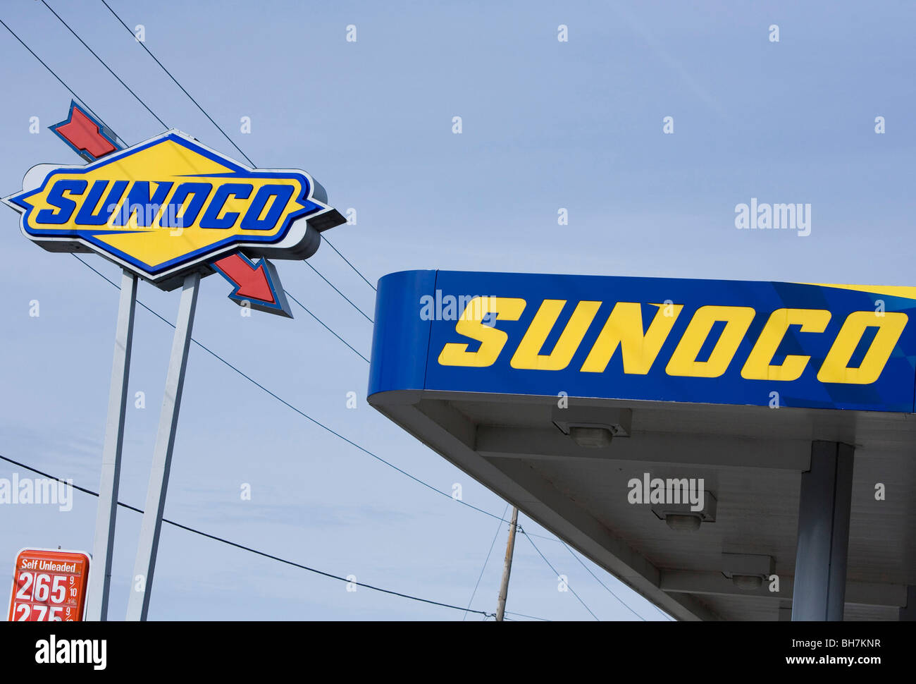 Eine Sunoco-Tankstelle in vorstädtischen Maryland. Stockfoto