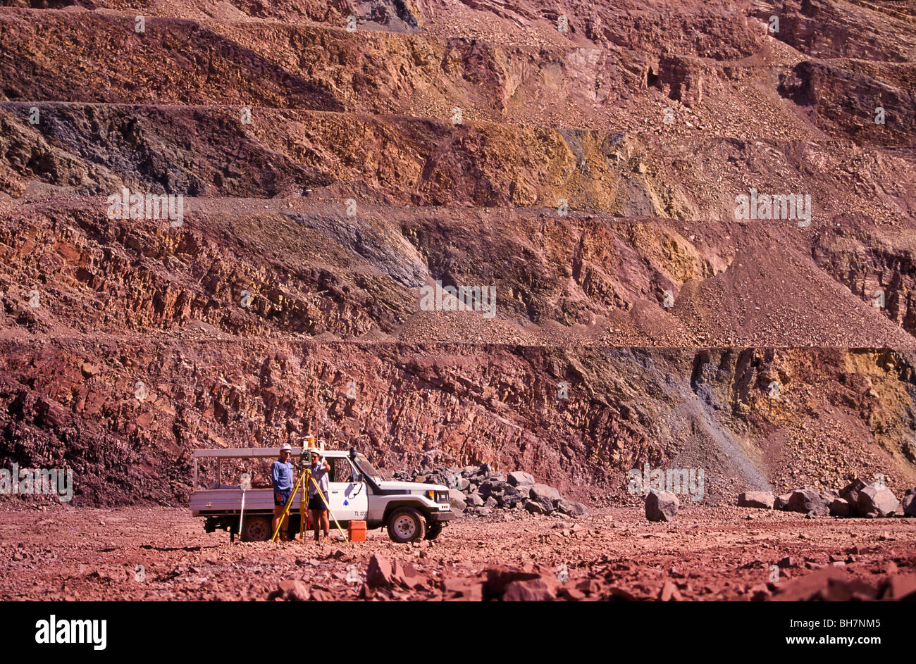 Geologen, Argyle Diamond Mine, Australien Stockfoto