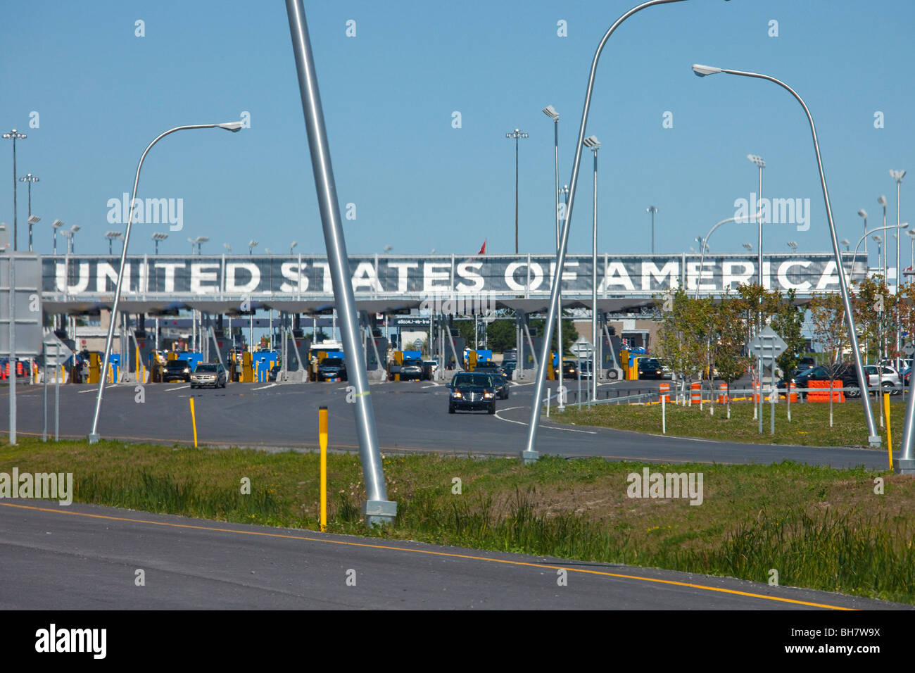 Champlain Grenzübergang zwischen den USA und Kanada Stockfoto