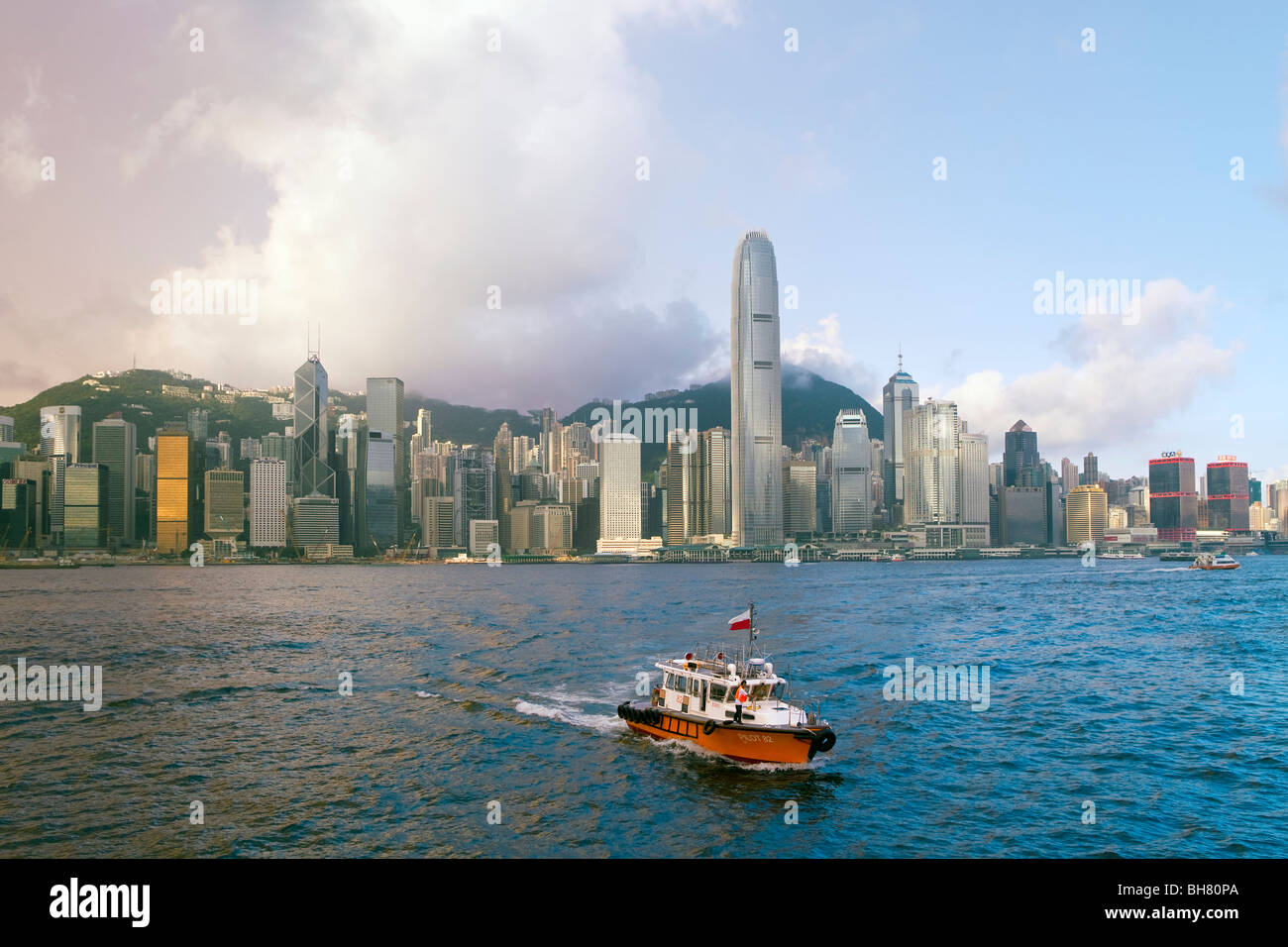 Skyline von Central, Hong Kong Island, Victoria Harbour, Hongkong, China, Asien Stockfoto