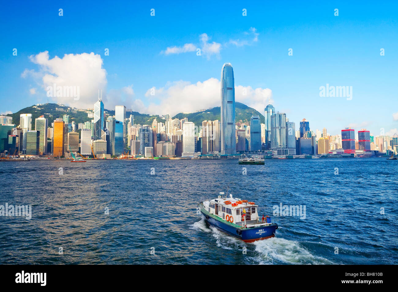 Skyline von Central, Hong Kong Island, Victoria Harbour, Hongkong, China, Asien Stockfoto