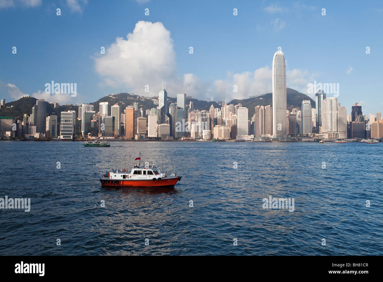Skyline von Central, Hong Kong Island, Victoria Harbour, Hongkong, China, Asien Stockfoto